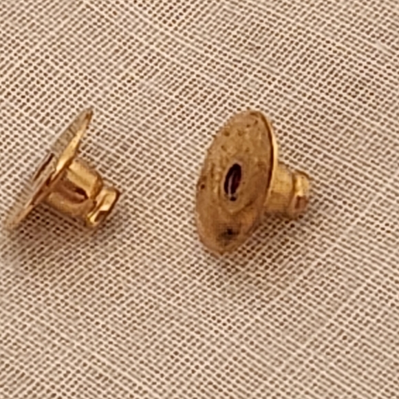 Vintage Faux Ruby and Diamond Stud-Dangle Earrings - Picture 17 of 17